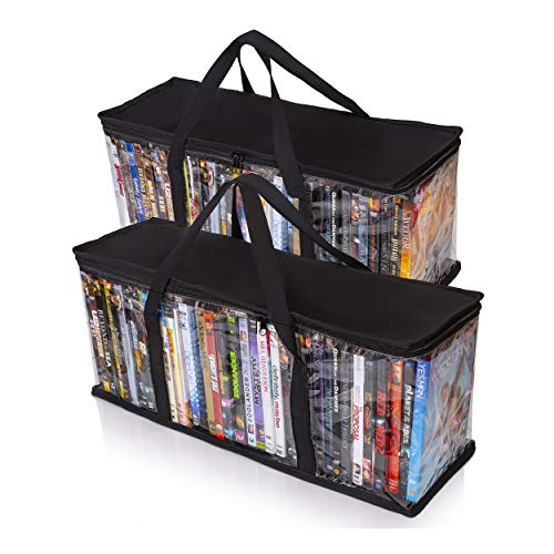 Besti Home DVD Storage Bags (2-Pack) Holds 80 Total Movies or Video Games, Blu-ray, | Convenient Travel Case for Media | Stackable, Easy to Carry