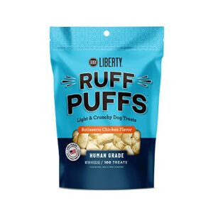 bixbi ruff puffs flavored dog training treats, rotisserie chicken, 4 oz