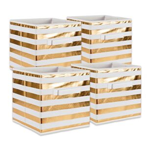dii non woven polyester, metallic stripes storage bin, gold, small (4)