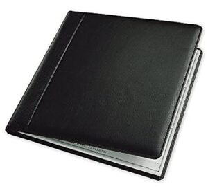 abc leather check cover, for 3-on-a-page executive deskbook, 9 1/2 x 9", black