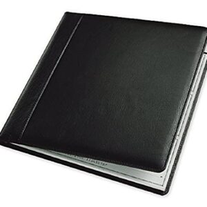 ABC Leather Check Cover, for 3-On-A-Page Executive Deskbook, 9 1/2 x 9", Black