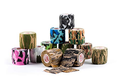 Prairie Horse Supply Vet Wrap Tape Bulk (Assorted Camo Colors) (6 Pack) (2 Inches Wide) Vet Wrap Medical First Aid Tape Self Adhesive Adherent for Ankle Wrist Sprains and Swelling