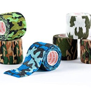 Prairie Horse Supply Vet Wrap Tape Bulk (Assorted Camo Colors) (6 Pack) (2 Inches Wide) Vet Wrap Medical First Aid Tape Self Adhesive Adherent for Ankle Wrist Sprains and Swelling