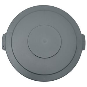 hubert® garbage can lid for 44 gal trash receptacle grey plastic flat lid 24 3/4dia x 2" h