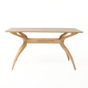 christopher knight home salli wood dining table, natural oak finish