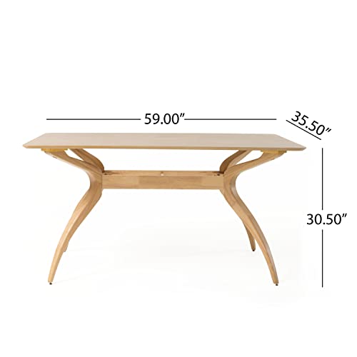 Christopher Knight Home Salli Wood Dining Table, Natural Oak Finish