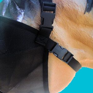 EquiVizor 95% UV Eye Protection (COB) Horse Fly Mask with Ears/Nose. Helps with Uveitis, Corneal Ulcer, Light Sensitive, Cancer, Designed to Stay ON Your Horse, Off The Ground!