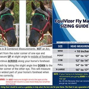 EquiVizor 95% UV Eye Protection (COB) Horse Fly Mask with Ears/Nose. Helps with Uveitis, Corneal Ulcer, Light Sensitive, Cancer, Designed to Stay ON Your Horse, Off The Ground!