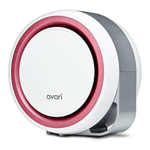 avari™ 525 pink desktop personal air purifier for filtering personal breathing zone. ultra quiet electro-static filters to 0.1 micron