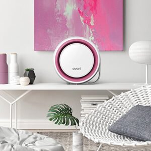 AVARI™ 525 Pink Desktop Personal Air Purifier for Filtering Personal Breathing Zone. Ultra Quiet Electro-Static Filters to 0.1 Micron