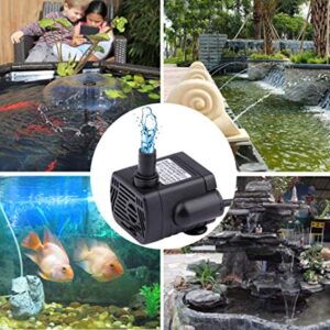 Aquarium Water Pumps,driew Mini Submersible Water Pump, DC 5.5-12V 5V 9V 12V Brushless Waterproof Pumps for Pond Aquarium with 4.5 Feet Cord, 200L/H