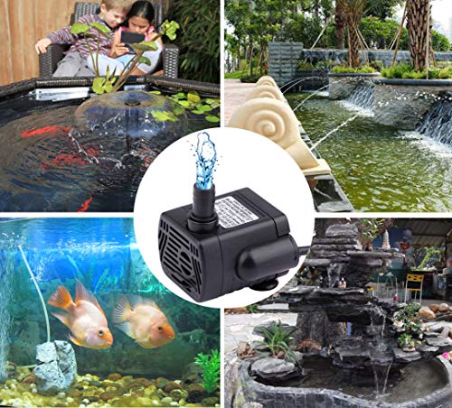 Aquarium Water Pumps,driew Mini Submersible Water Pump, DC 5.5-12V 5V 9V 12V Brushless Waterproof Pumps for Pond Aquarium with 4.5 Feet Cord, 200L/H