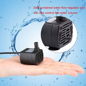 Aquarium Water Pumps,driew Mini Submersible Water Pump, DC 5.5-12V 5V 9V 12V Brushless Waterproof Pumps for Pond Aquarium with 4.5 Feet Cord, 200L/H