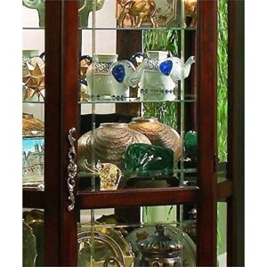 Beaumont Lane Corner Curio Cabinet in Medallion Cherry