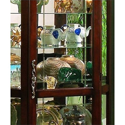 Beaumont Lane Corner Curio Cabinet in Medallion Cherry