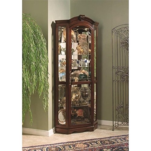 Beaumont Lane Corner Curio Cabinet in Medallion Cherry