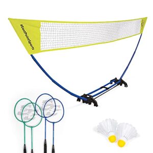 eastpoint sports easy setup badminton set - backyard outdoor game for family fun - includes 2 racket & 2 shuttlecocks