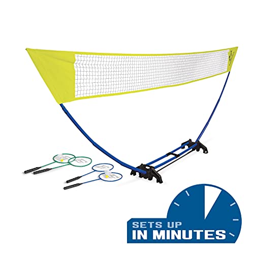 EastPoint Sports Easy Setup Badminton Set - Backyard Outdoor Game for Family Fun - Includes 2 Racket & 2 Shuttlecocks