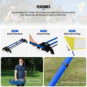 EastPoint Sports Easy Setup Badminton Set - Backyard Outdoor Game for Family Fun - Includes 2 Racket & 2 Shuttlecocks