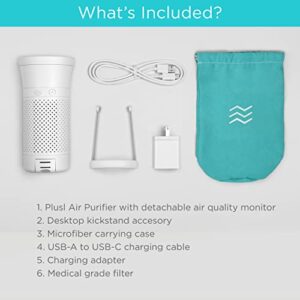 Wynd Plus Smart Personal Air Purifier with Air Quality Sensor - App Integrated, Night Mode Air Cleaner - Monitors Air Quality – Ideal for Home, Desk, Car, Travel – Matte White