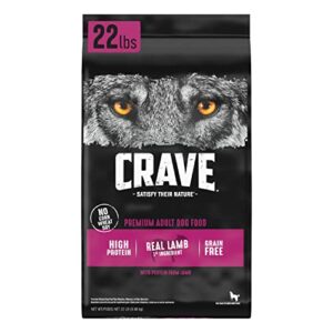 crave grain free high protein adult dry dog food with lamb, 22 lb. bag
