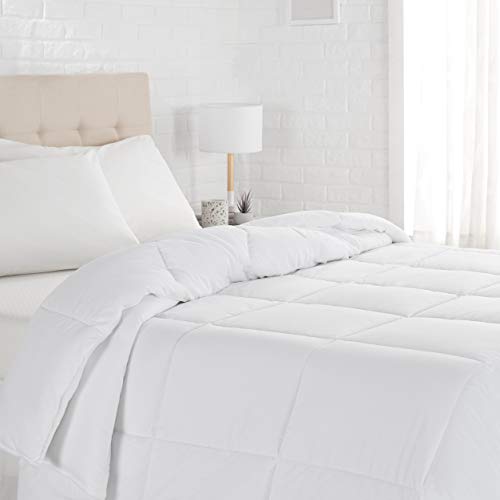 Amazon Basics Down Alternative Bedding Comforter Duvet Insert, Full/Queen, White, Light