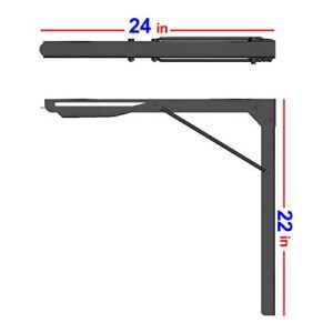Ultrawall 24 inch Black Sturdy Folding Shelf Brackets, Heavy Duty Adjustable Steel Wall Mounted Collapsible Shelf Bracket, Max Load 550lb