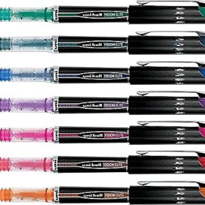 uni-ball 58092Pp Vision Elite Stick Roller Ball Pen Assorted Ink Micro 8/Pack