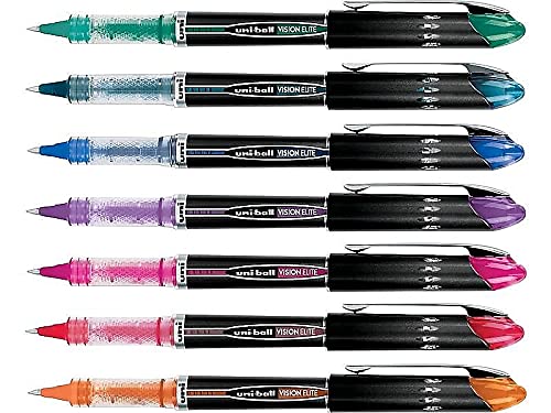 uni-ball 58092Pp Vision Elite Stick Roller Ball Pen Assorted Ink Micro 8/Pack