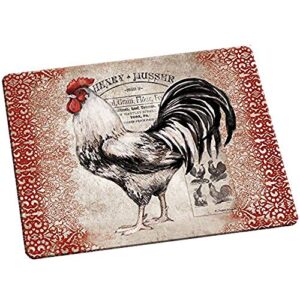 decorative glass cutting board rooster