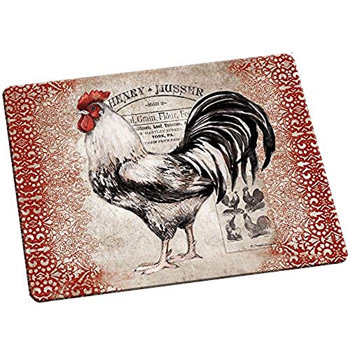 Decorative Glass Cutting Board Rooster