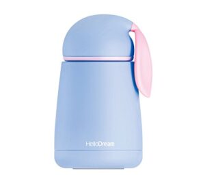 kids water bottles for girls boys insulated vacuum thermal cute rabbit coffee mug,leak proof,bpa free by invoda (blue)