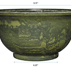 Classic Home and Garden "Venetian Deep Bowl 12.5" Planter, Green Granite (2/8060G/1)