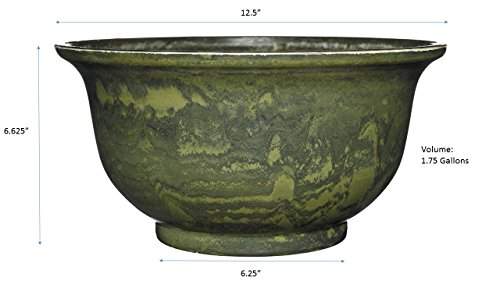 Classic Home and Garden "Venetian Deep Bowl 12.5" Planter, Green Granite (2/8060G/1)