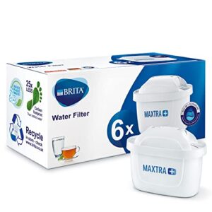 BRITA MAXTRA+ replacement water filter cartridges, compatible with all BRITA jugs -reduce chlorine, limescale and impurities for great taste - 6 Count (Pack of 1)