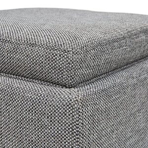 Amazon Brand – Rivet Ross Modern Tweed Lift-Top Storage Ottoman Pouf, 17.7"W, Grey Storm