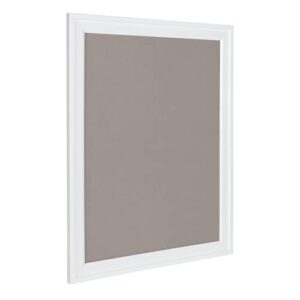 designovation bosc framed gray linen fabric pinboard, 23.5x29.5, white