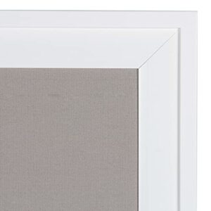 DesignOvation Bosc Framed Gray Linen Fabric Pinboard, 23.5x29.5, White