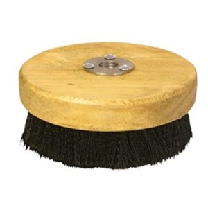 hi-tech carpet and upholstery shampoo 5” wood block brush for rotary buffers - polishers