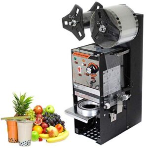 wyzworks 350w semi automatic tea cup sealing machine 300-500 cups/hr for bubble boba milk tea coffee smoothies sealer
