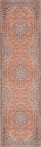 momeni rugs afshar traditional medallion area rug x, 2'3" x 7'6" runner, copper
