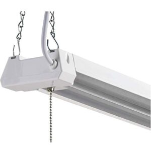harrrrd 3pk led 4ft utility shop light-40w, 5000k, non-linkable, frosted lens, 4100lm, replaces 4 foot fluorescent, garage shoplight ceiling fixture, pull cord chain, plug in