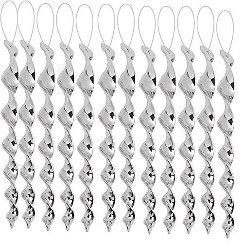 JUNIQUTE Bird Wind Twisting Scare Rods Reflective Ornamental Spiral Device (12") (Set of 12)