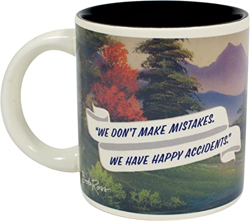 The Unemployed Philosophers Guild Ceramic Bob Ross Self-Painting Mug - in A Fun Gift Box