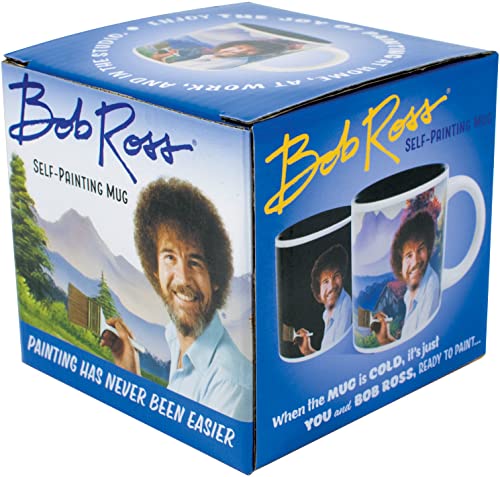 The Unemployed Philosophers Guild Ceramic Bob Ross Self-Painting Mug - in A Fun Gift Box