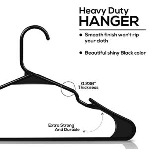 Utopia Home Clothes Hangers 50 Pack - Plastic Hangers Space Saving - Durable Coat Hanger with Shoulder Grooves (Black)