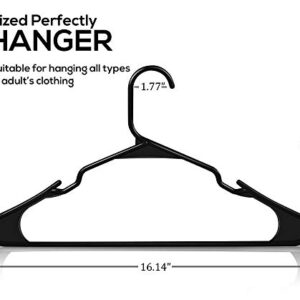 Utopia Home Clothes Hangers 50 Pack - Plastic Hangers Space Saving - Durable Coat Hanger with Shoulder Grooves (Black)