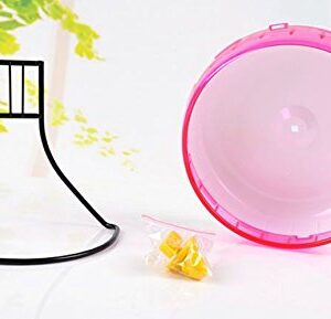 8.2 Inches Hamster Syrian Hamster Gerbil Rat Hedgehog Running Wheel Mute Exercise Wheel (Pink)