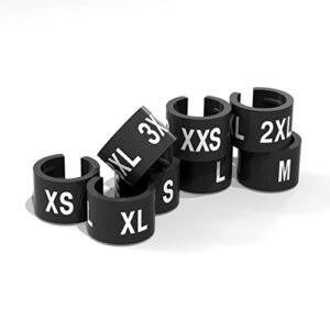 discount sizing black hanger sizer garment markers (sizes: xxs-3xl) black size clips - various quantities available (400)