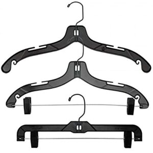 nahanco 2505bhhusk economy plastic clothes hanger kit - black with black hook (pack of 81)